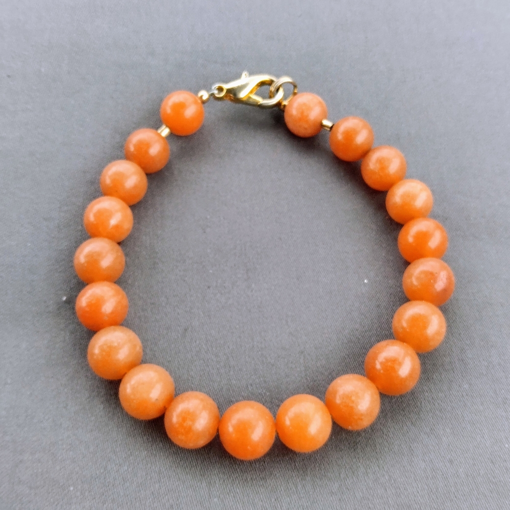 Elegant Orange Beaded Bracelet